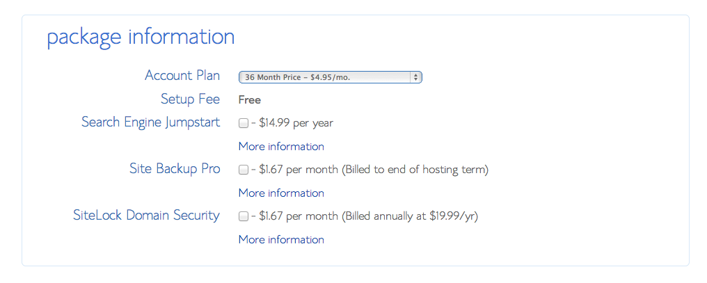 packege-info-bluhost