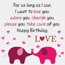 Sweet elephant birthday wish
