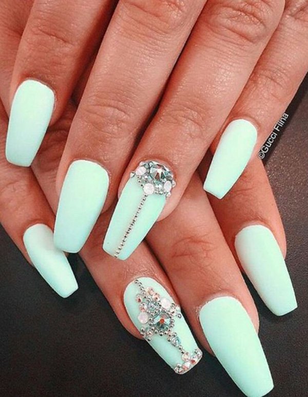 30 Beautiful Diamond Nail Art Designs | Diamond Nails Inspiration