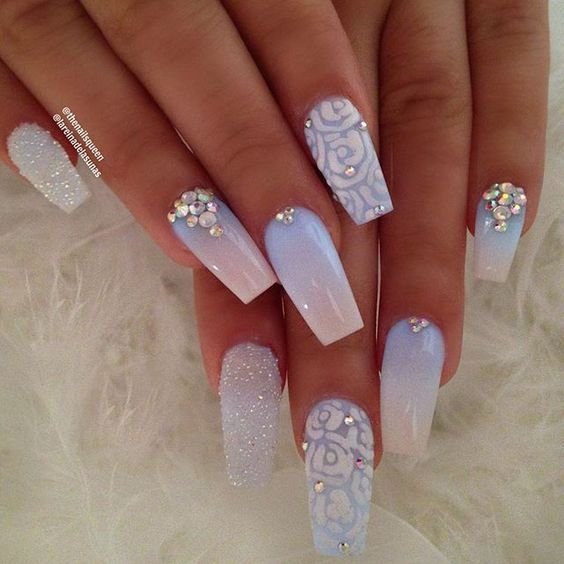 30 Beautiful Diamond Nail Art Designs | Diamond Nails Inspiration