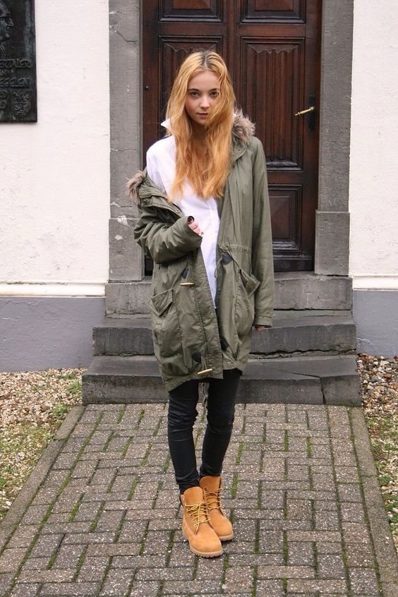 Trench Coat And Timberland Boots