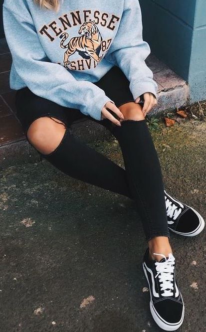 black grey outfit
