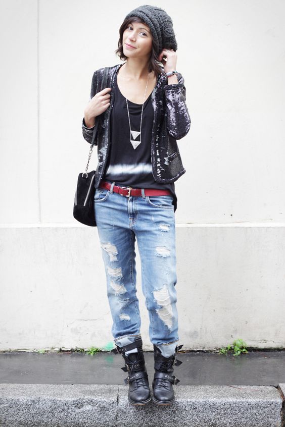 Boyfriend Jeans Outfit Grunge Style