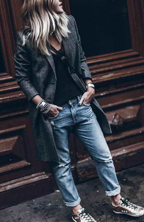 Boyfriend Jeans Teamed with Tailoring