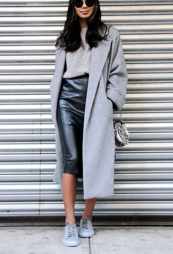 Casual Winter Layering Pencil Skirt Outfits
