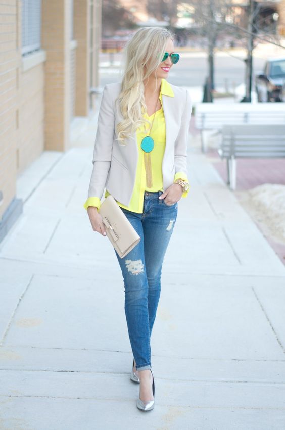 Jeans and a Burst of Yellow