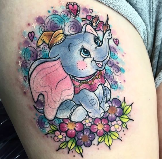 Adorable Dumbo Tattoo