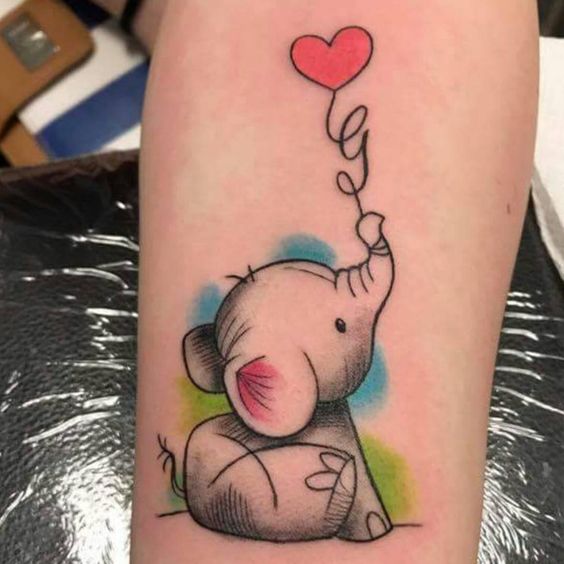 Cartoon Baby Elephant Tattoo