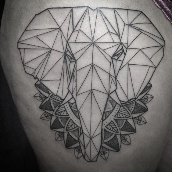 Geometric Elephant Tattoo