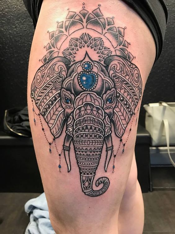 Indian Inspired Elephant Tattoos
