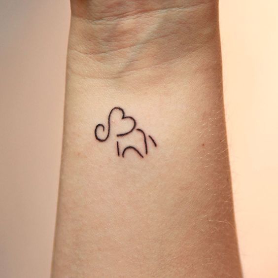 Beautiful Heart Elephant Tattoo