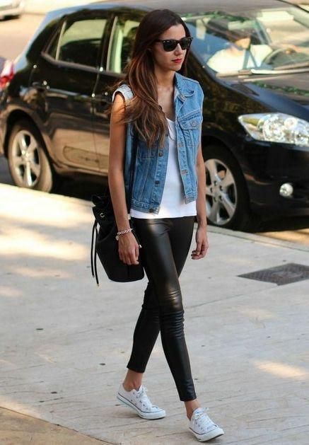 Leather and Denim Outfit