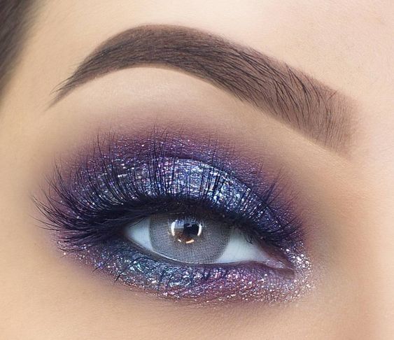 Shimmering Grey with Blue and Purple Eyes