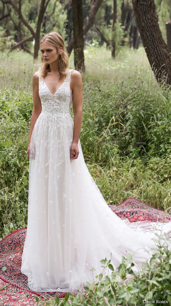 flowy lace gown