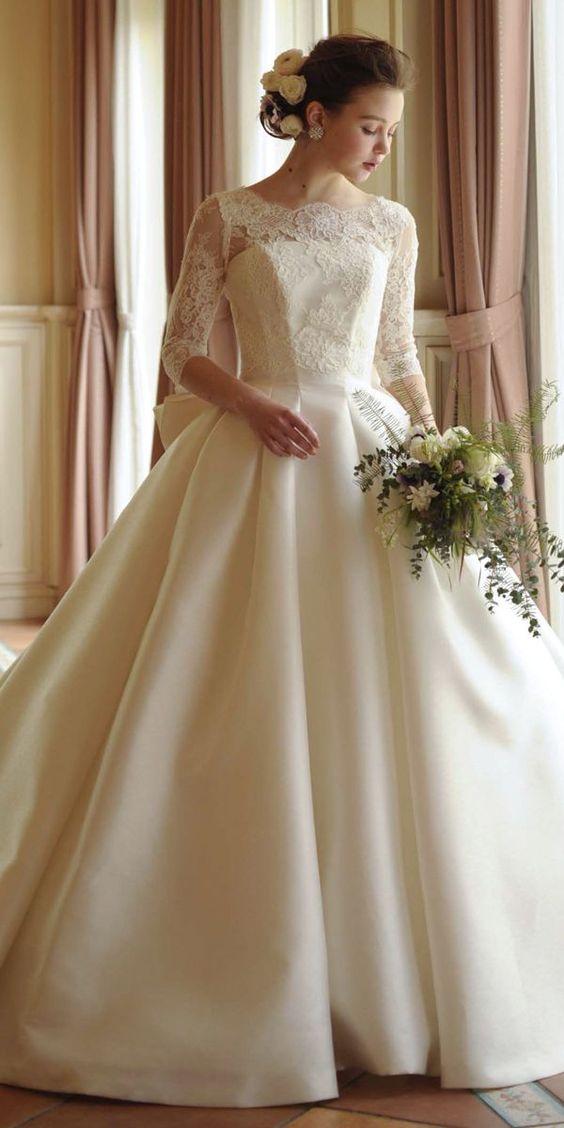 long sleeve ball gown