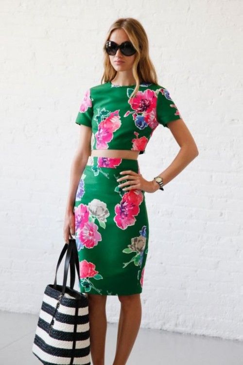 two piece floral outfit