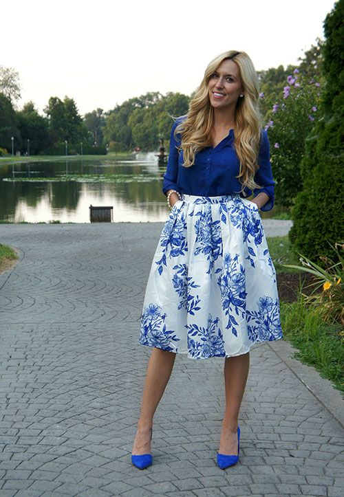 blue monochromatic outfit