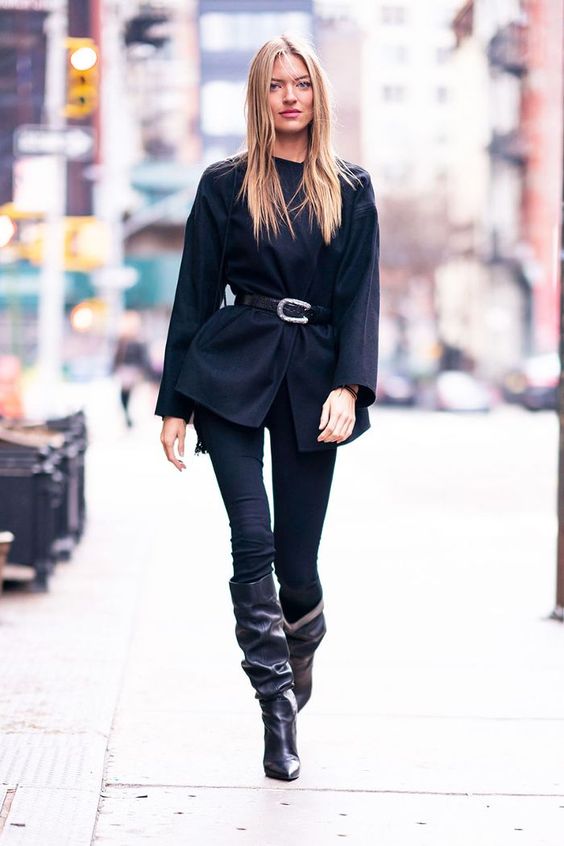 black slouchy boots