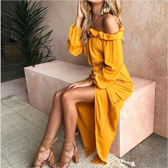 yellow dress outfit for a bridal party