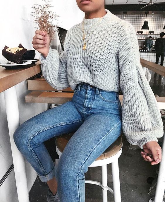 High Waist Jeans and Statement Sleeves