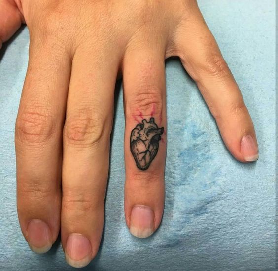 Small Anatomical Heart Tattoo