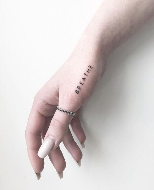 Breathe Hand Tattoo