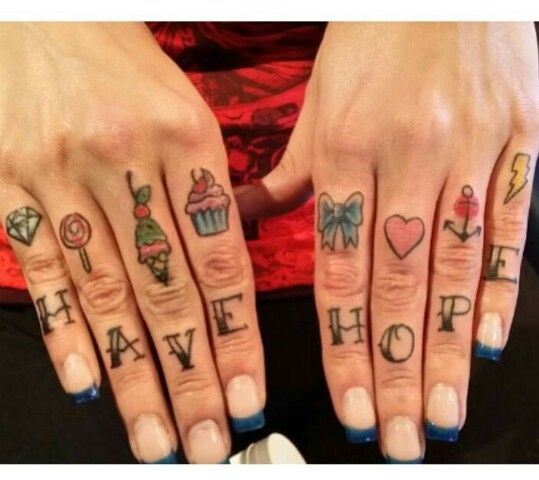 Have Hope Finger Tattoos
