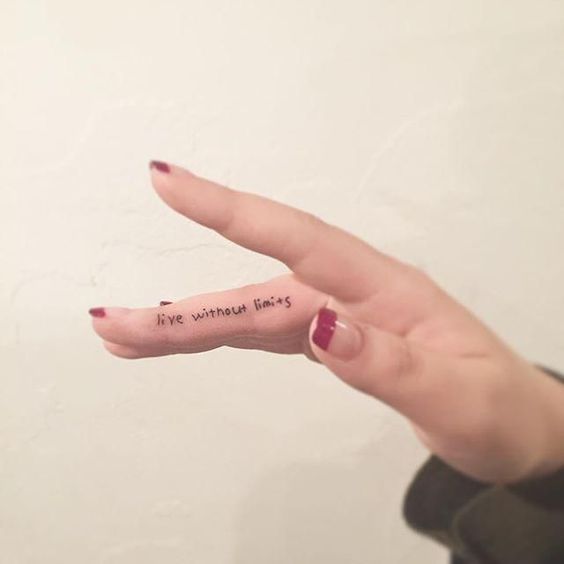 Live Without Limits Finger Tattoo