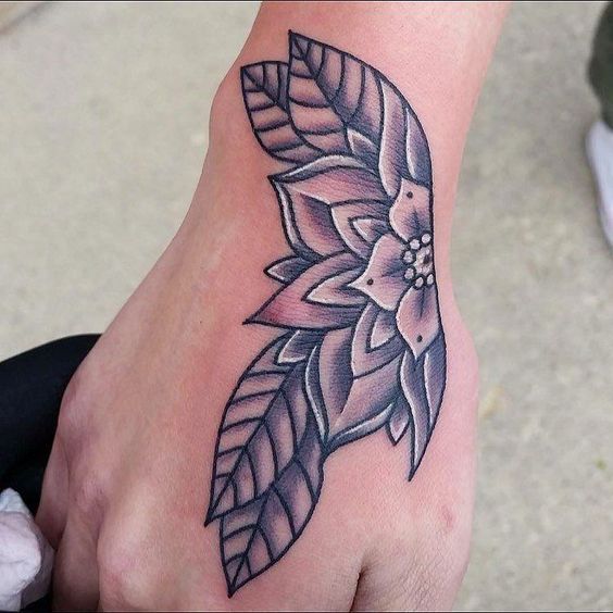 Unique Floral hand Tattoo