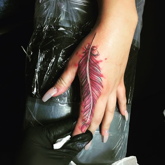 Watercolour Feather Tattoo