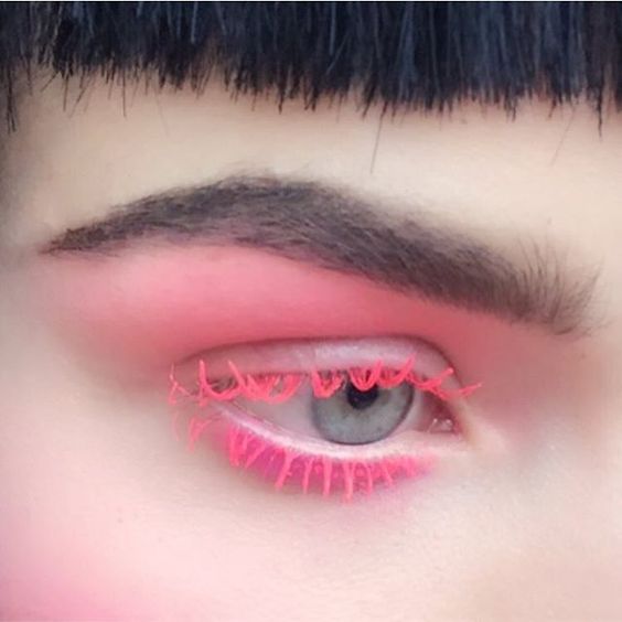 Couture Neon Pink Lashes and Under brow