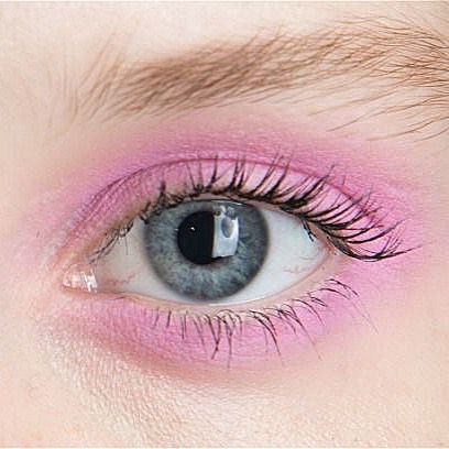 Soft Pastel Pink Eye with a Touch of Mascara