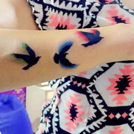 Colorful Bird Tattoos