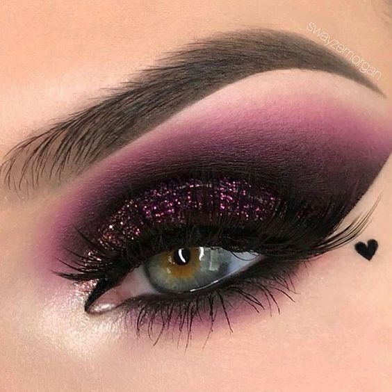 Deep Purple Smokey Eye with Glitter
