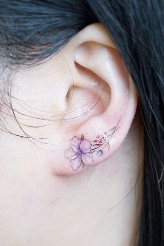 flower tattoo earring