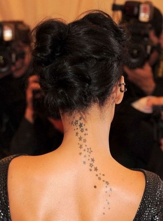Starry-Back-Of-Neck-Tattoos