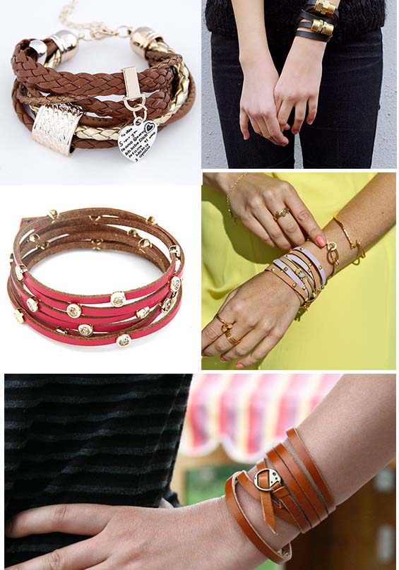 Leather and Metal Bracelets