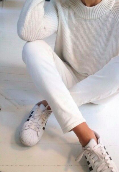 sporty white outfit