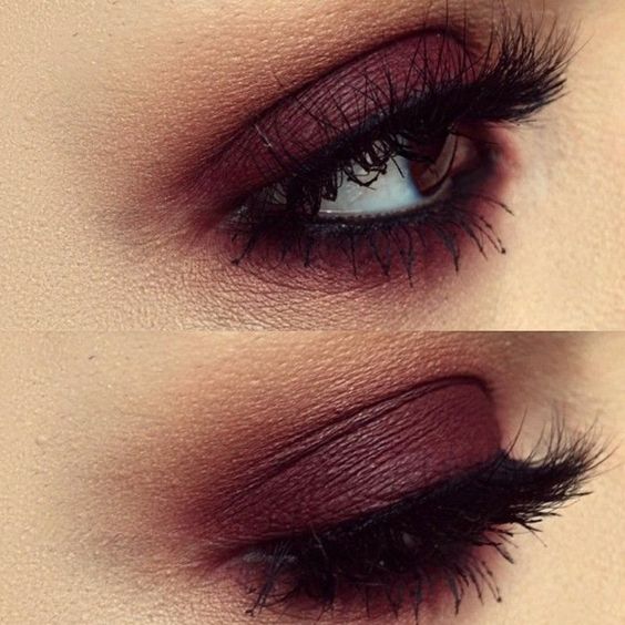 burgundy makeup for brown eyes