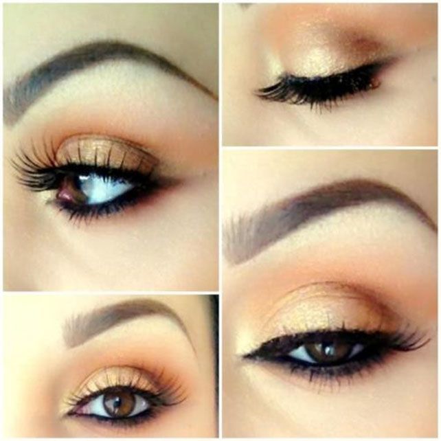 peach makeup for brown eyes