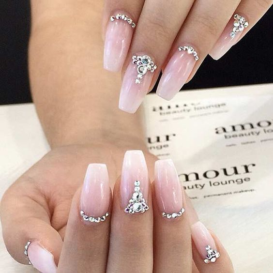 30 Beautiful Diamond Nail Art Designs | Diamond Nails Inspiration