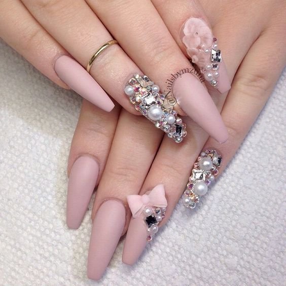 30 Beautiful Diamond Nail Art Designs | Diamond Nails Inspiration