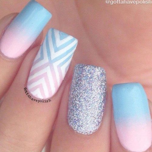 knit pastel nail art