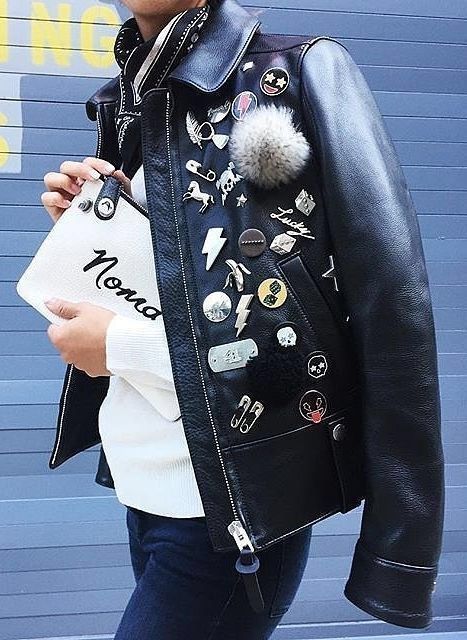 leather jacket pins