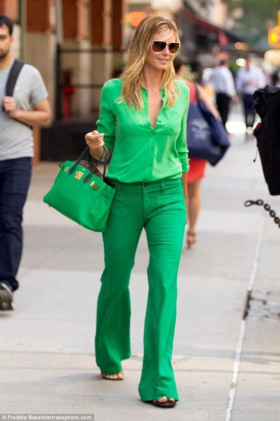 Outfit with dark outlet green pants