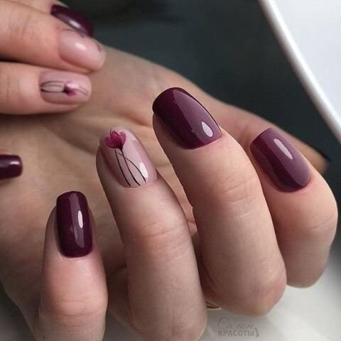Burgundy Spring Nails