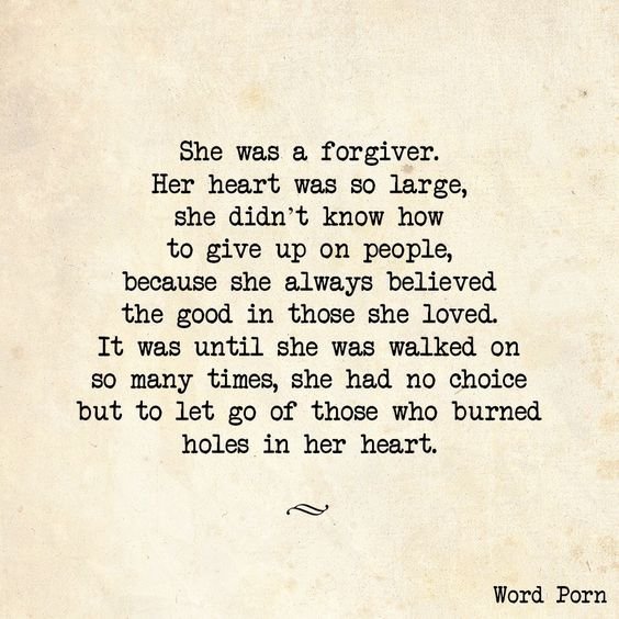 she was a forgiver