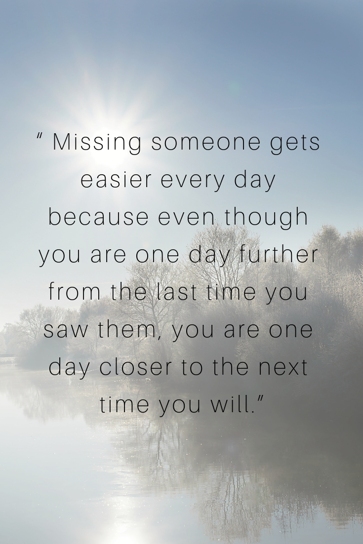 missing someone gets easier