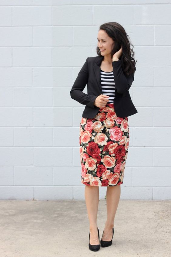 Relaxed Natural Tones Pencil Skirt
