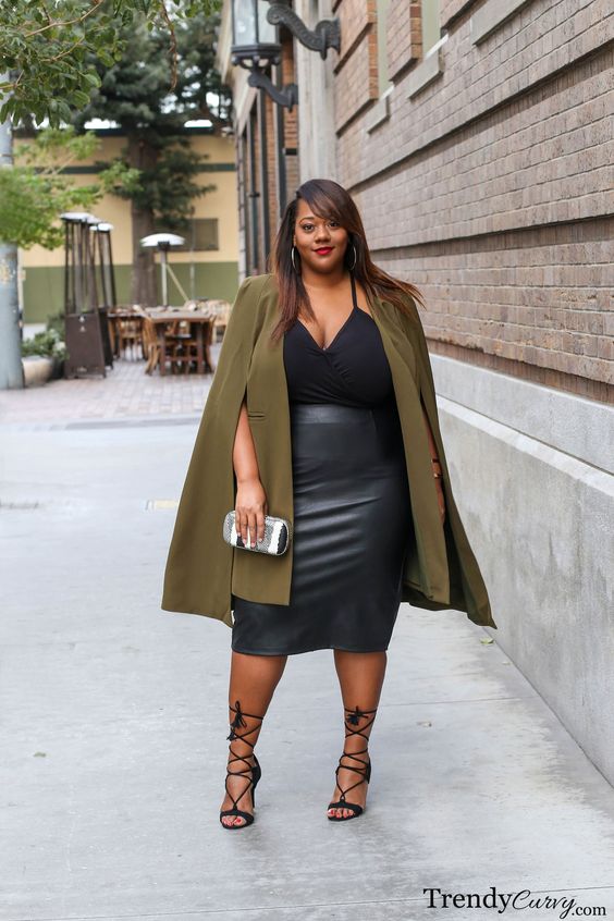 Pencil Skirt with Statement Overcoat